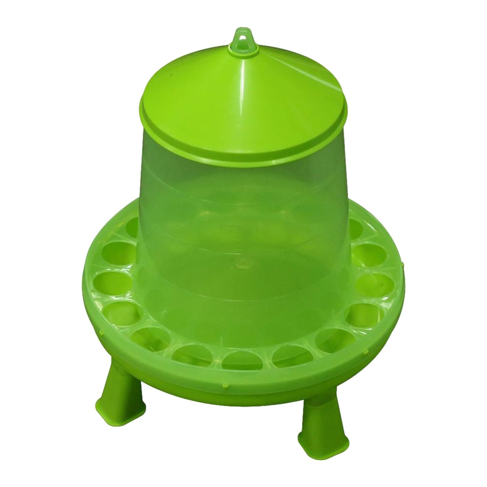 Green Chicken Feeder Chick Feeder feed Dispenser Feeding Tool with Feeding Holes 8kg