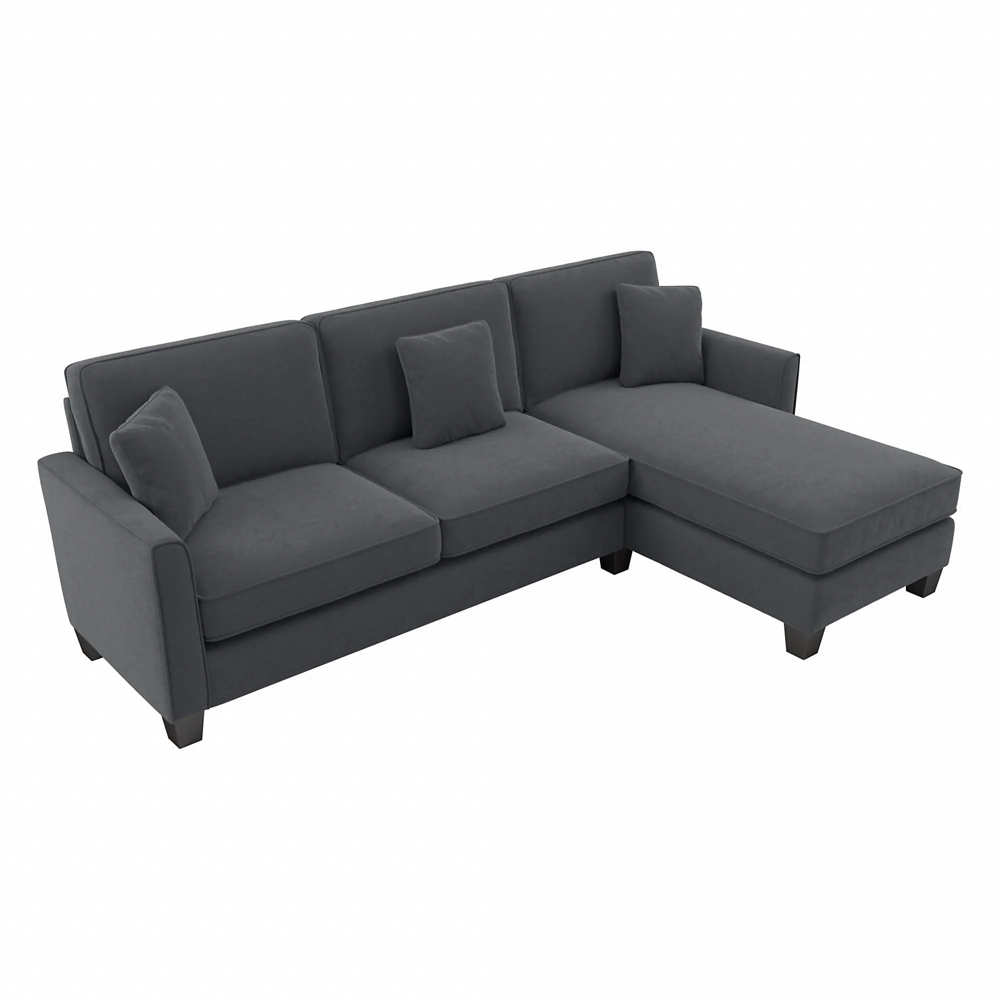 Flare Dark Gray Microsuede Sectional with Reversible Chaise Lounge - Bush Furniture