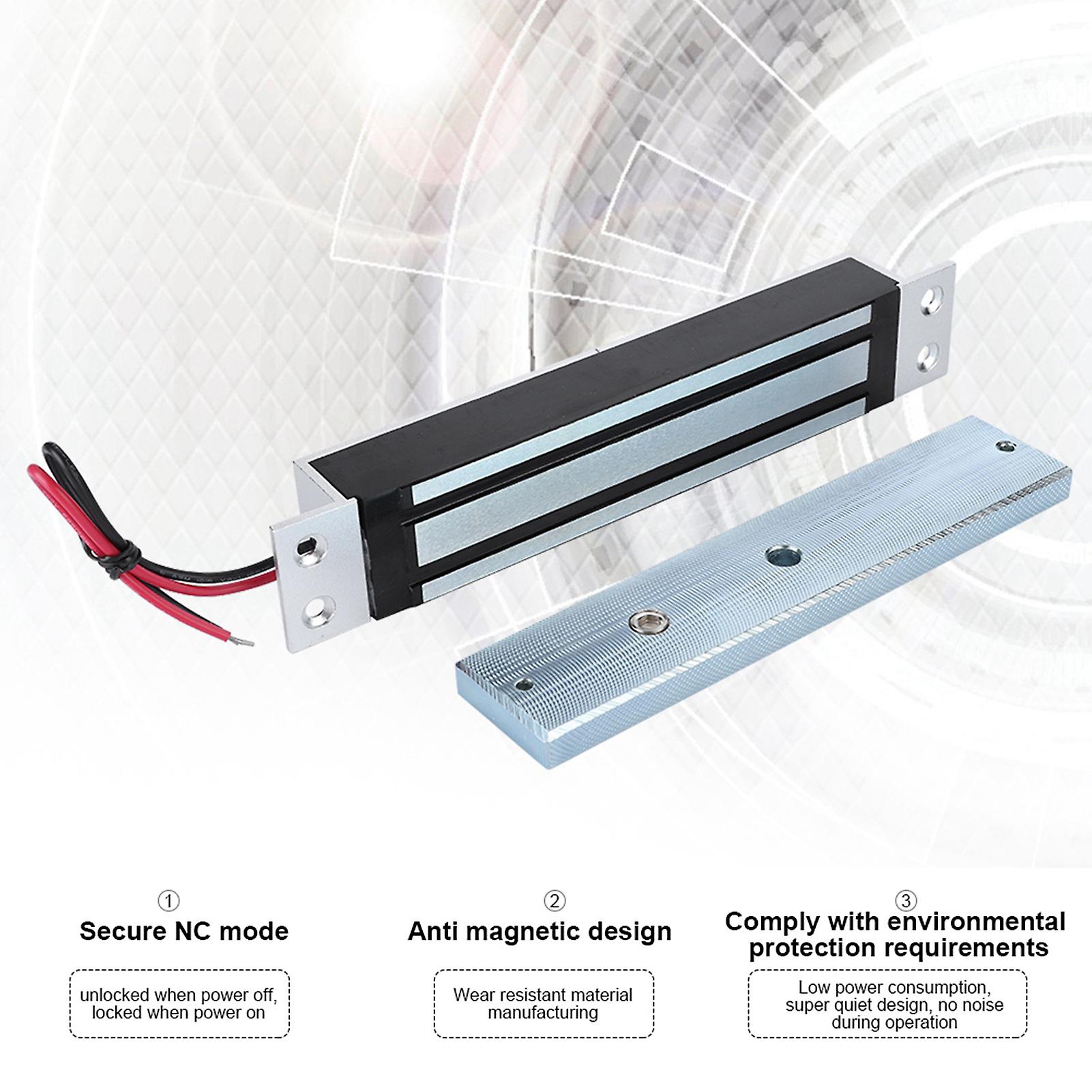 Dc12v 280kg/600lbs Electric Magnetic Lock Holding Force Electromagnet Lock Secure Nc Mode