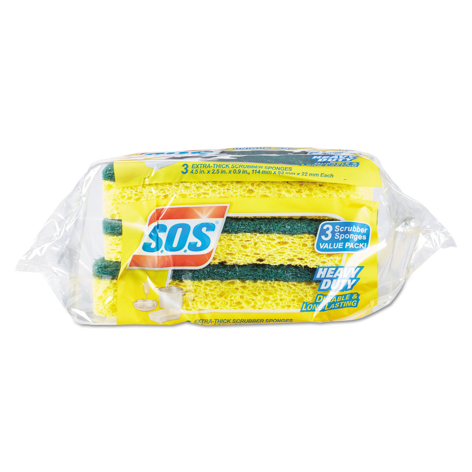 Heavy Duty Scrubber Sponge by S.O.S.andreg; CLO91029CT