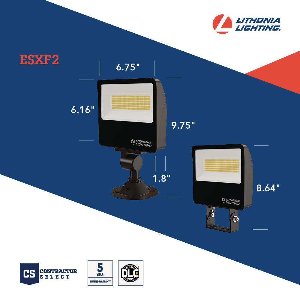 Lithonia Lighting Contractor Select ESXF2 Bronze Outdoor Integrated LED Flood Light with Switchable Lumens and CCT ESXF2 ALO SWW2 KY DDB M2