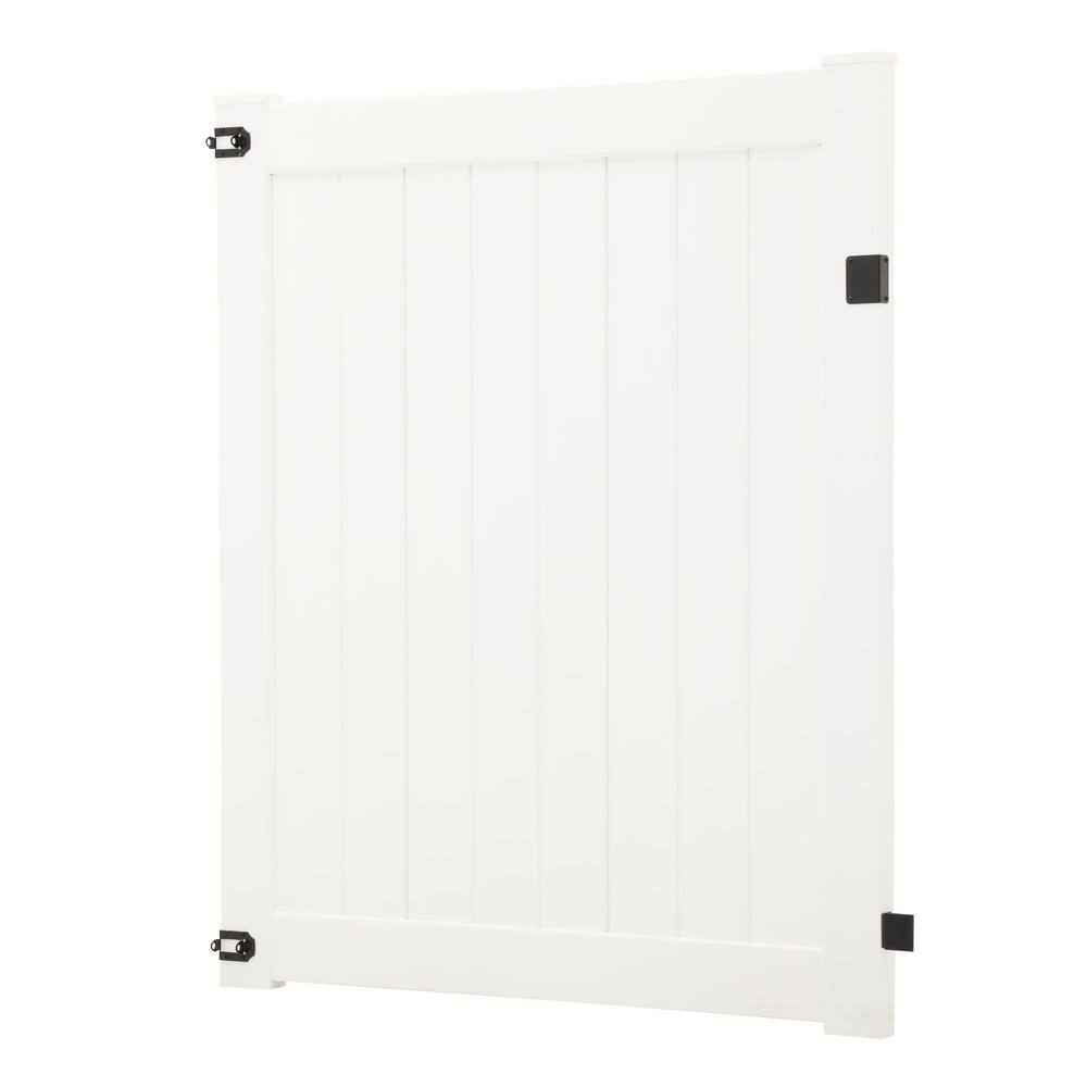 Barrette Outdoor Living Bryce and Washington Series 5 ft. W x 6 ft. H White Vinyl Un-Assembled Fence Gate 73025126