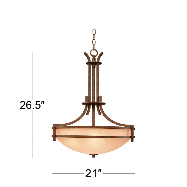 Wide Rustic Cream Scavo Glass 5 light Fixture For Dining Room House Foyer Kitchen Island