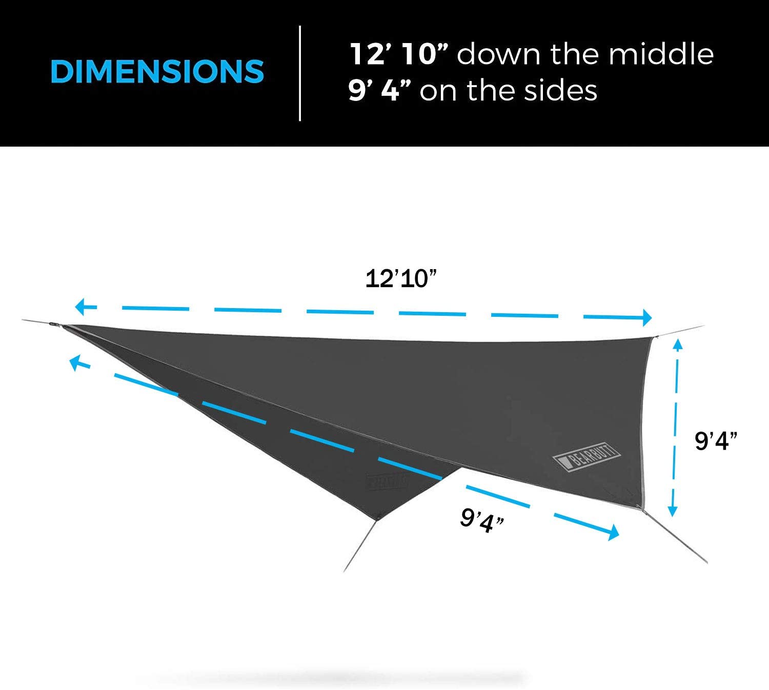 Bear Butt Double Hammock Tent Rain Fly - Cover for Camping