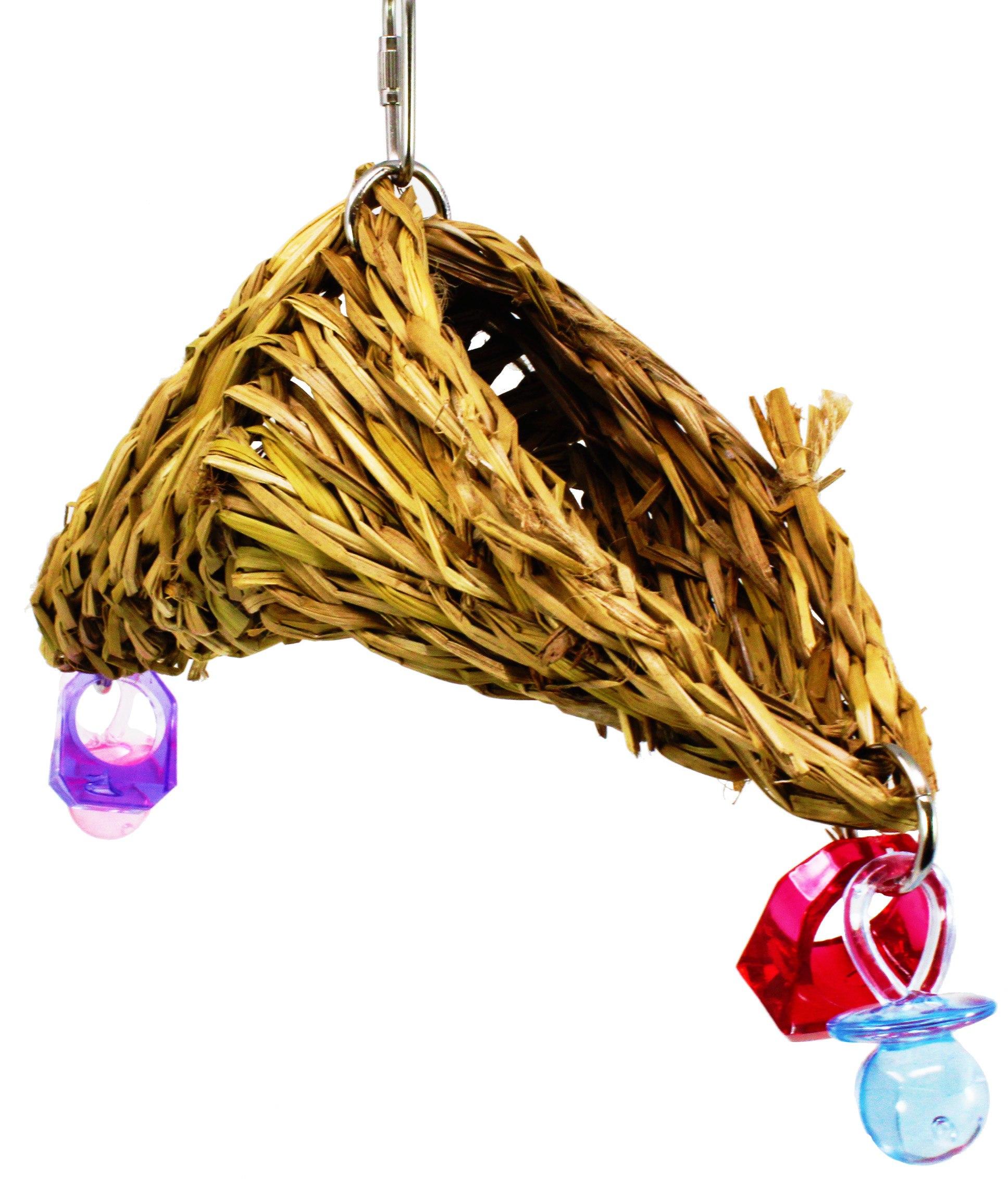 Bonka Bird Toys Small and Large Natural Woven Seagrass Tunnel (1519 Small)