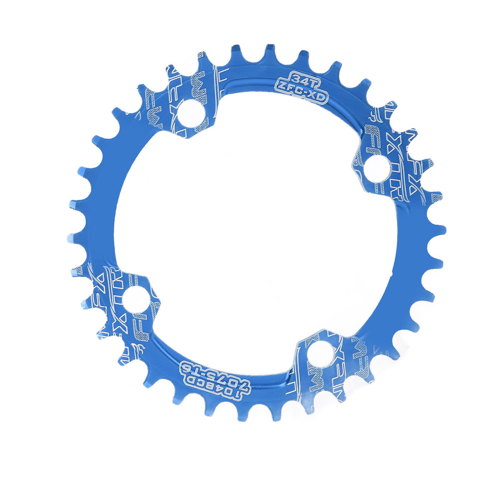 Fmfxtr Bike Narrow Wide Chainring Bicycle 104 Bcd 34t Round Single Chainring For Mountain Bicycle Road Bikeblue