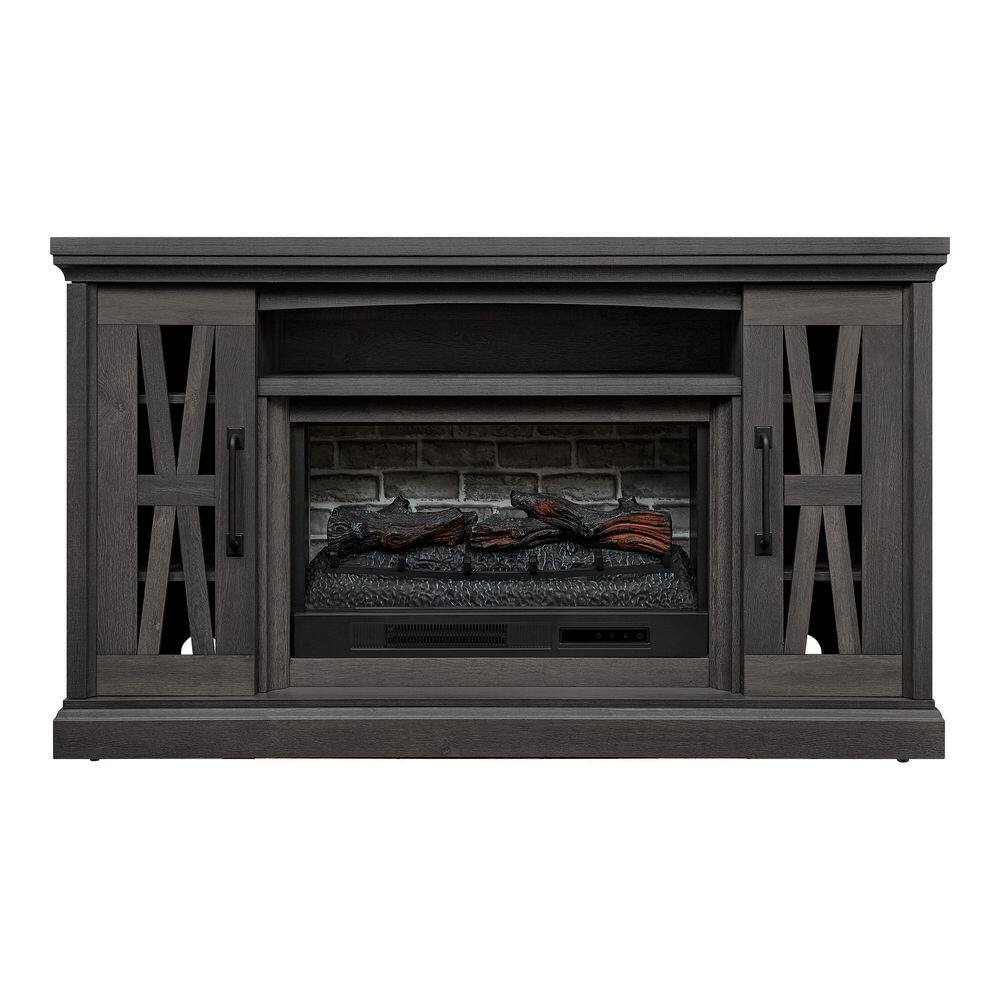 StyleWell Chelsea 62 in. Freestanding Electric Fireplace TV Stand in Gray Fawn Aged Oak HDFP62-69E