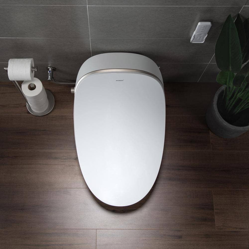 WOODBRIDGE Intelligent Comfort Height 1-Piece 1.1 GPF1.6 GPF Dual Flush Elongated Toilet in White Seat Included HT0062