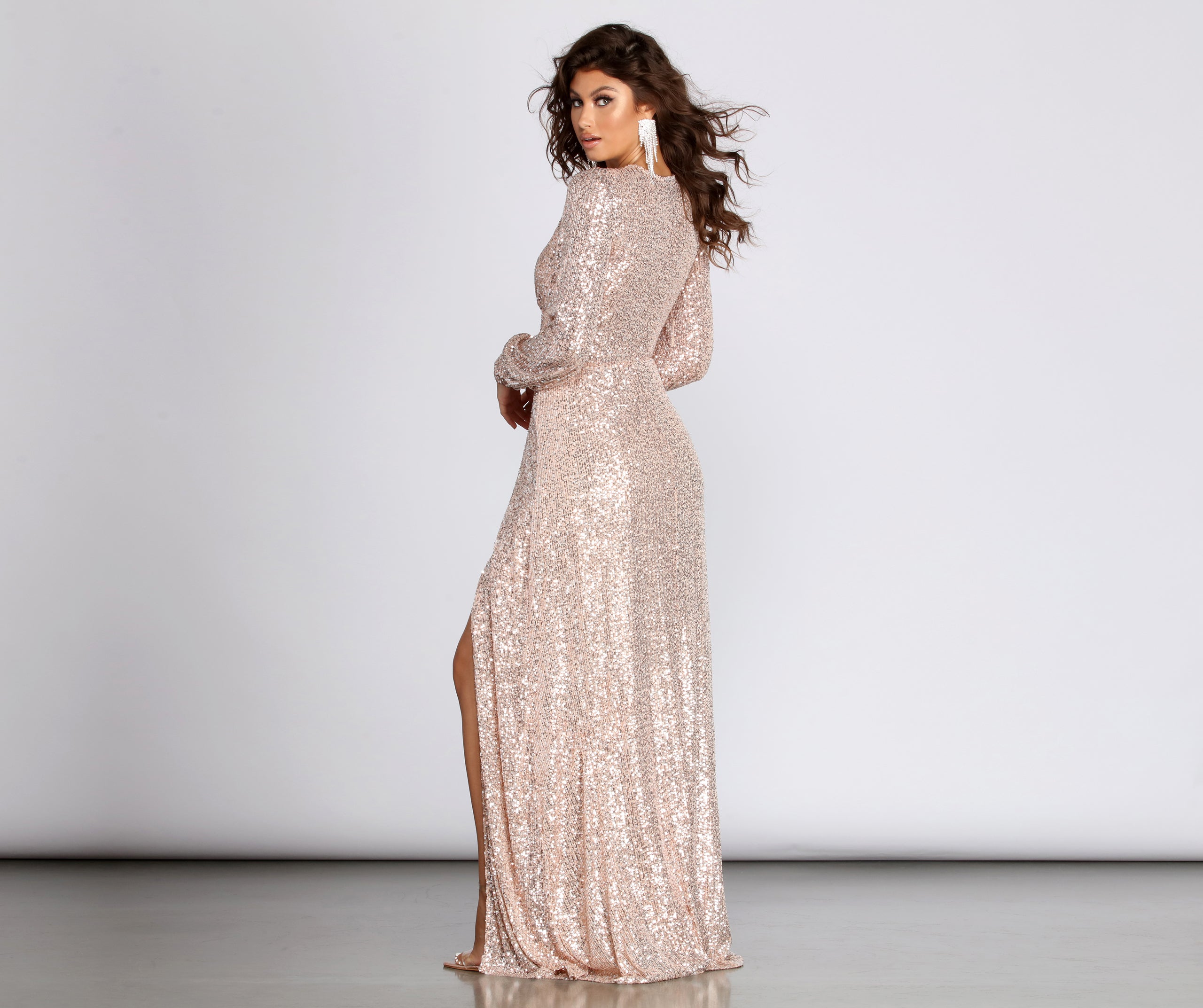 Lucille Formal Long Sleeve Sequin Dress