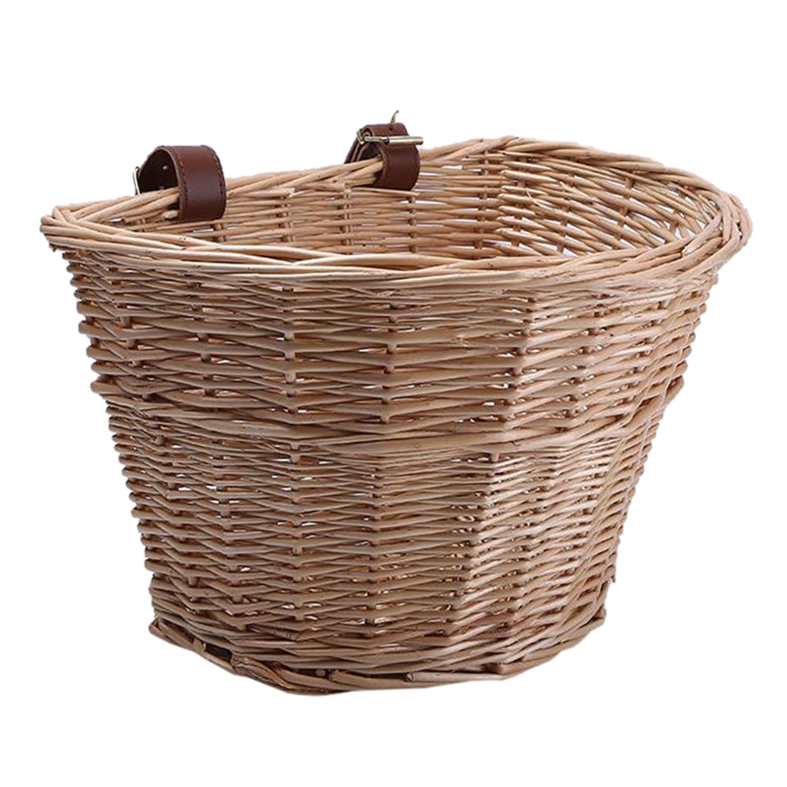 Bike Shaped Handlebar Basket Wicker Woven Tool Storage Handle Beige