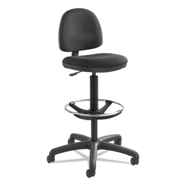 Safco Precision Extended-Height Swivel Stool， Adjustable Footring， Supports Up to 250 lb， 23