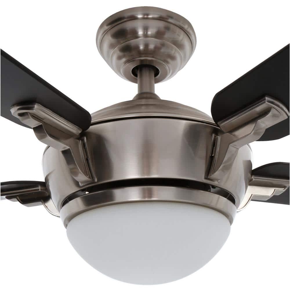 Hampton Bay Midili 44 in Indoor LED Brushed Nickel Dry Rated Ceiling Fan with 5 Reversible Blades Light Kit and Remote Control