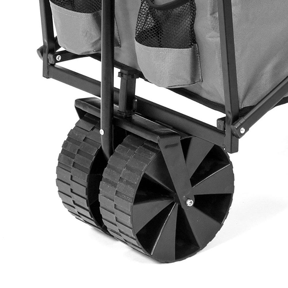 Seina Manual 150 Pound Capacity Folding Utility Beach Wagon Outdoor Cart Gray  Crowdfused