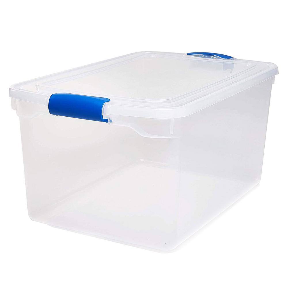 HOMZ 66 qt. Heavy Duty Modular Stackable Storage Containers in Clear (4-Pack) 2 x 3442CLRDC.02