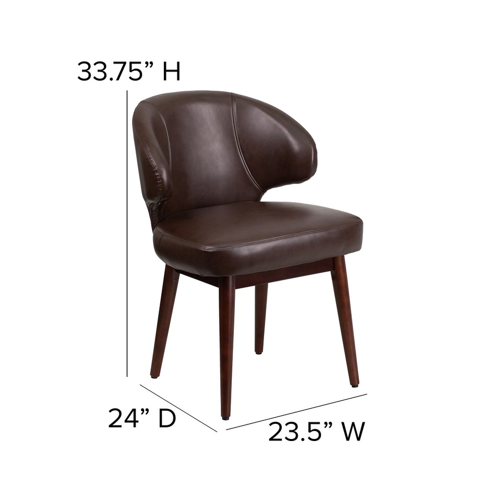 Side Reception Chair with Wood Legs   23.5\