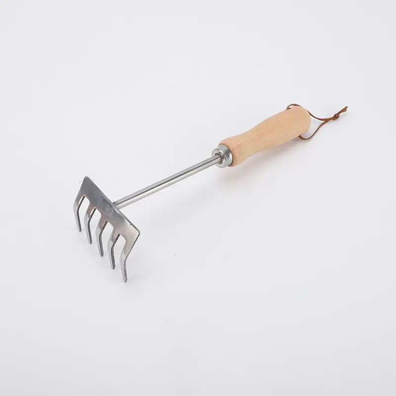 6 Pcs Garden Tools Multi function Stainless Steel Mini Hand Hoe with Wooden Handle