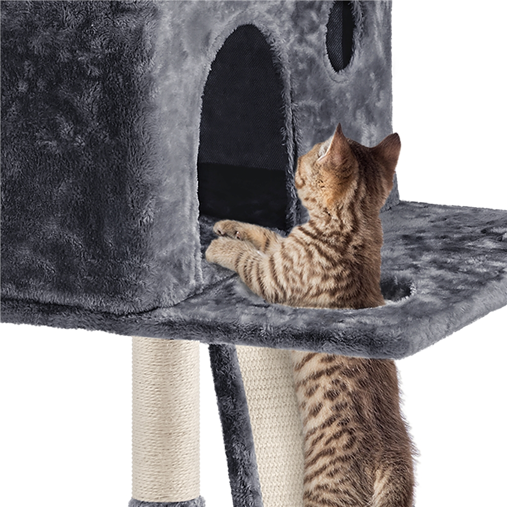 Yaheetech 76.5-inch Cat Tree Cat Tower with Condos， Dark Gray