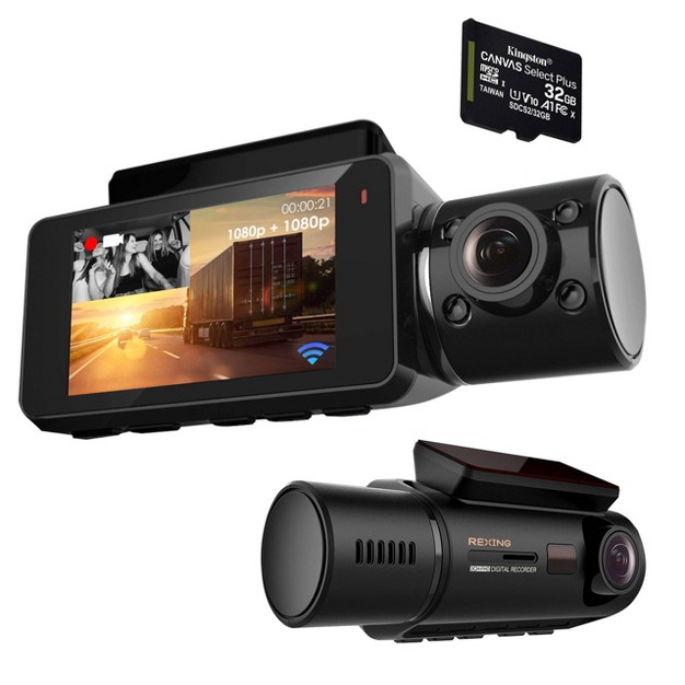 Rexing V3c Dual Channel Front And Cabin 1080p Dash Cam With App Control