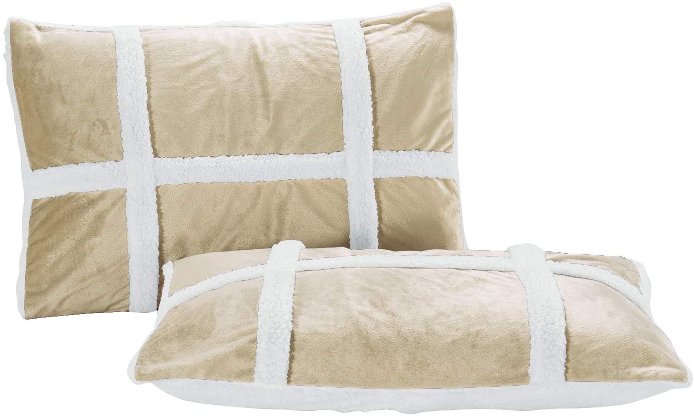 Softest Coziest Plaid Pattern Sherpa Premium Quality Down Alternative Micro-Suede 3-Piece Reversible Comforter Set