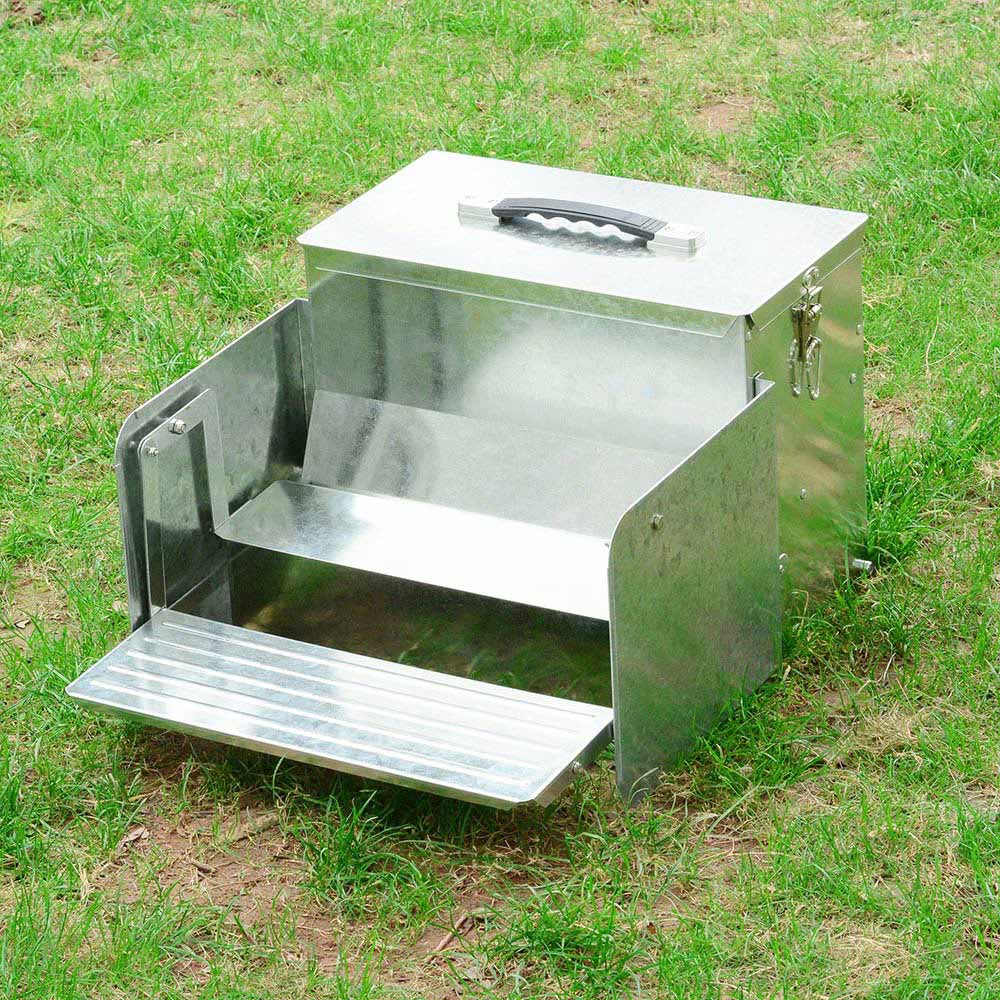 Yescom 12L Automatic Chicken Feeder w/Lock Weatherproof Steel Poultry Farm 26lbs for 6-12 Chicken