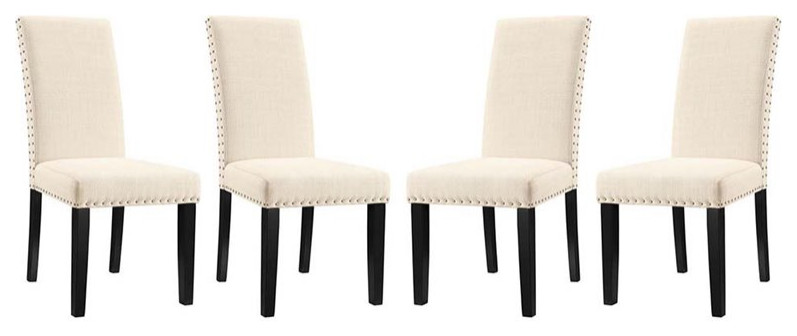 Modway Parcel 19.5 quotPolyester Fabric Dining Side Chair in Beige (Set of 2)   Transitional   Dining Chairs   by Homesquare  Houzz