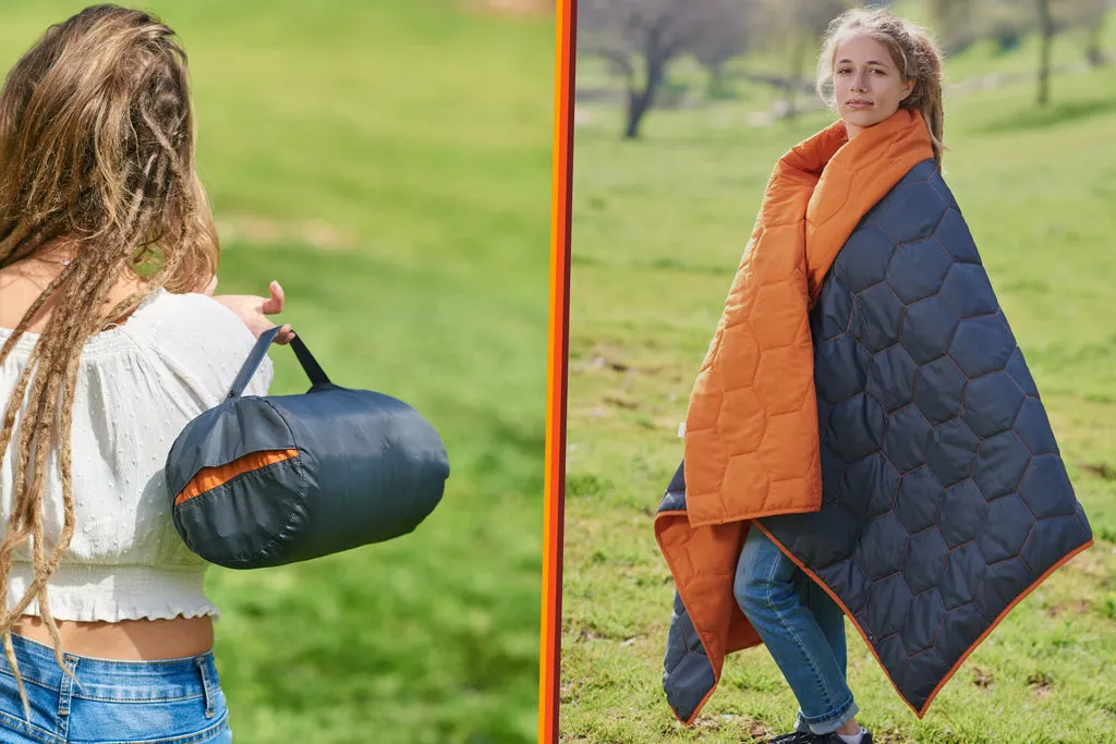 Custom Design Wearable Portable Warm Down Blanket outdoor mattress for Airplane Car Travel Camping Packable Hiking Picnic