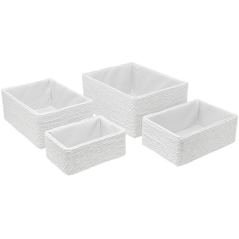 Sorbus Stackable Woven Baskets 4-piece Set