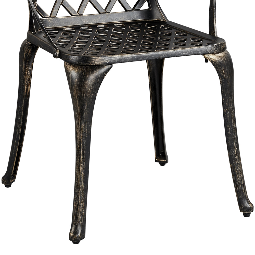 SmileMart Outdoor Dining Chair - Metal - Set of 2 - Has Arms - Bronze