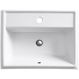 KOHLER Tresham Drop-In Vitreous China Bathroom Sink in White with Overflow Drain K-2991-1-0