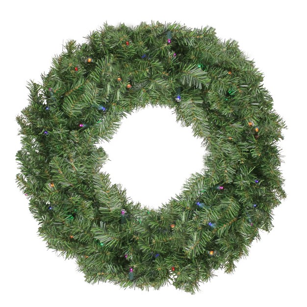 Prelit Led Battery Operated Canadian Pine Artificial Christmas Wreath Multi Lights