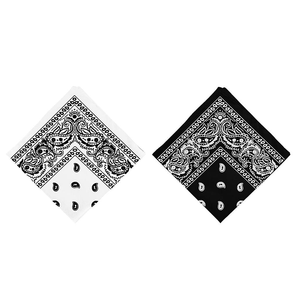 2 Pack Unisex Cotton Paisley Bandana Cowboy Head Scarf Head Wrap