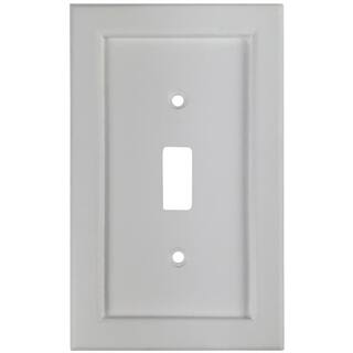 Hampton Bay Woodmore 1 Gang Toggle Wood Wall Plate - White 200TWHB