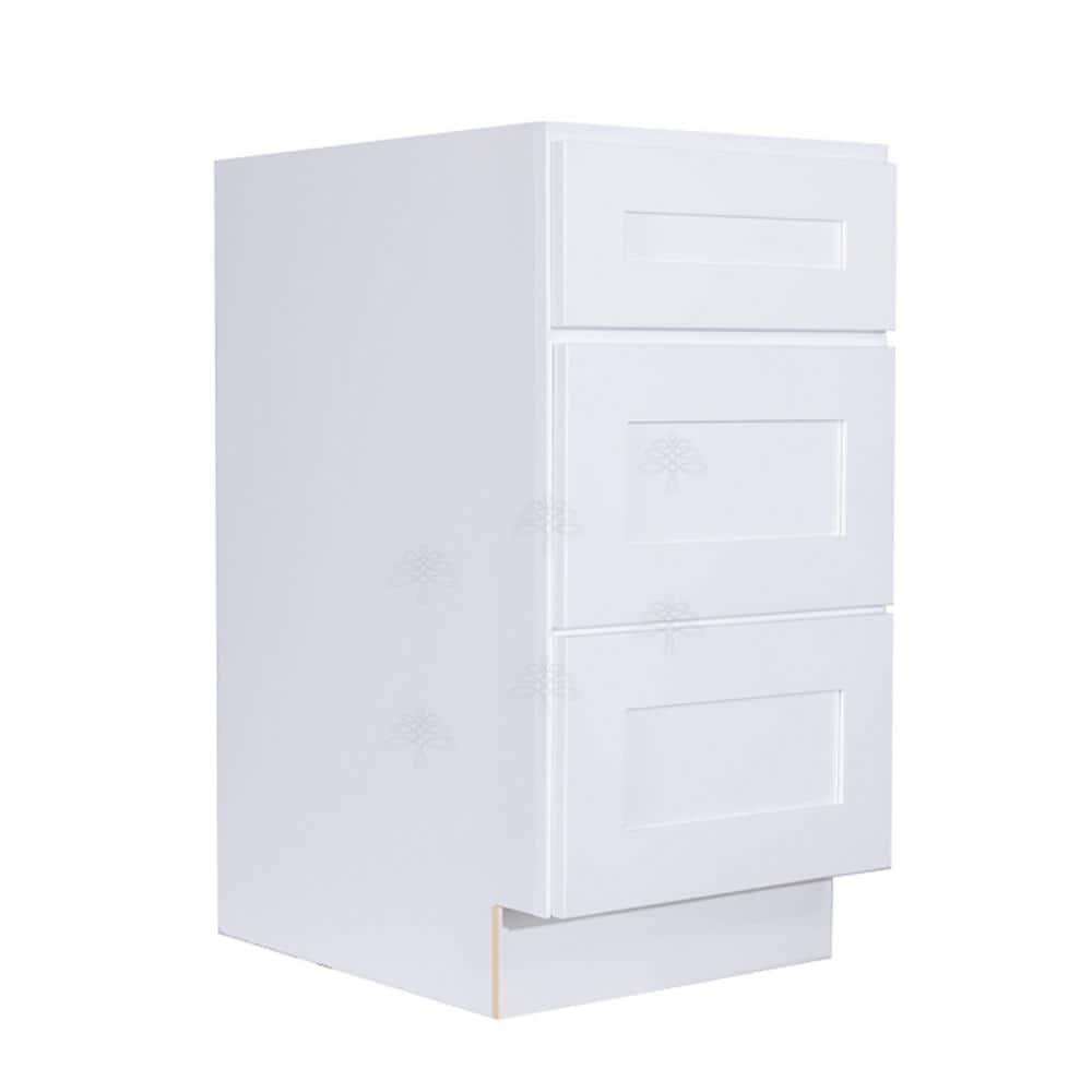 LIFEART CABINETRY Lancaster Shaker Assembled 18 in W x 21 in D x 33 in H Bath Vanity Cabinet with 3 Drawers in White