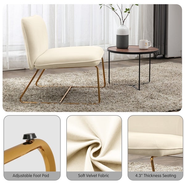 Armless Accent Chair Mid Century Modern Chair for Bedroom Guest Room