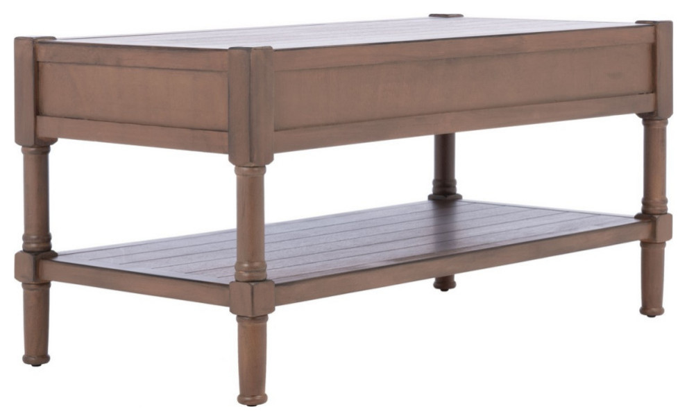 Berta 2 Drawer Coffee Table  Brown   Traditional   Coffee Tables   by Rustic Home Furniture Deco  Houzz