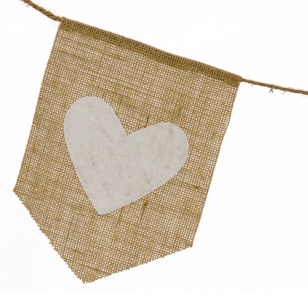 National Tree Company 6 x27 White Hearts Jute Garland Valentine x27 s Day Collection