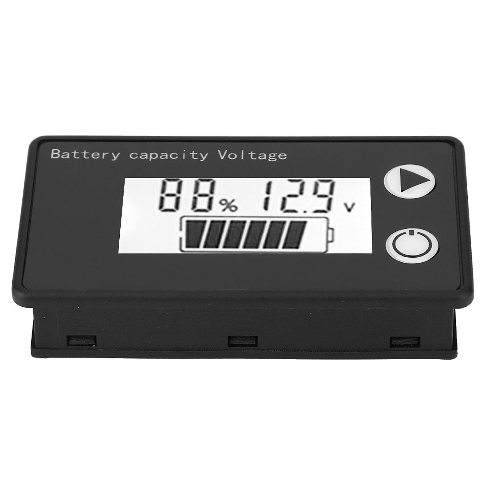 Lcd 12v Battery Capacity Indicator Tester Lithium Battery Universal Digital Display Voltmeter(10-100v Blue  Temperature )