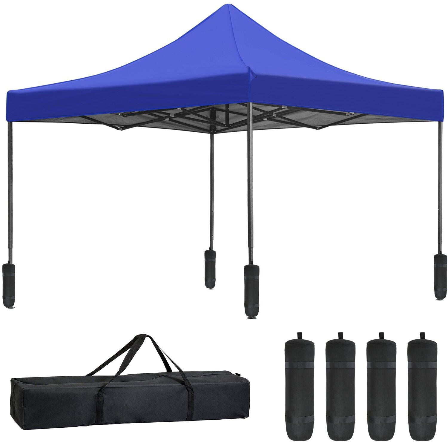 YRLLENSDAN 10x10 Pop Up Canopy Tent for Outside, Waterproof Outdoor Tent Canopy Beach Canopy Tents for Party UV Protection Straight Leg Shade Canopy, Blue