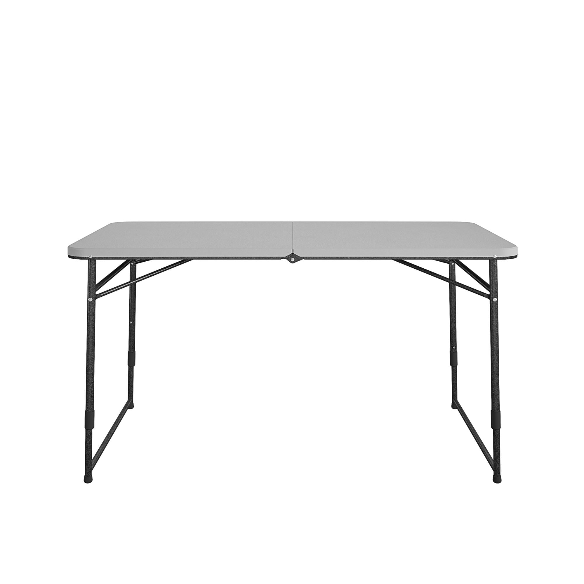 COSCO 4 ft. Fold-in-Half Portable Utility Table, Gray, Indoor/Outdoor, Great for Crafting, Tailgating, & Camping