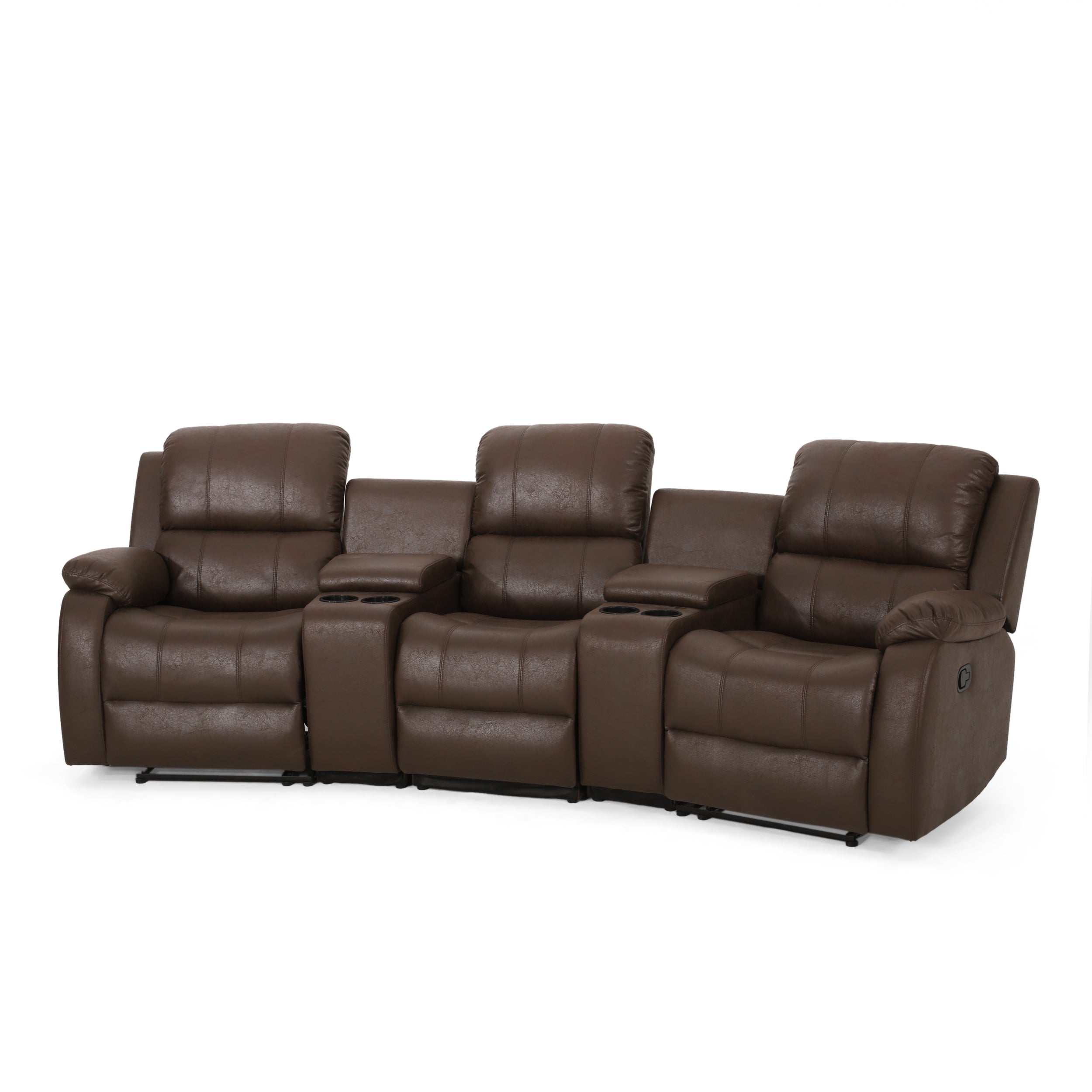 Lunsford Contemporary Upholstered Theater Seating Reclining Sofa