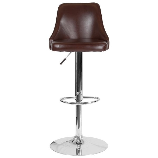 Modern Height-adjustable Chrome Barstool - 18