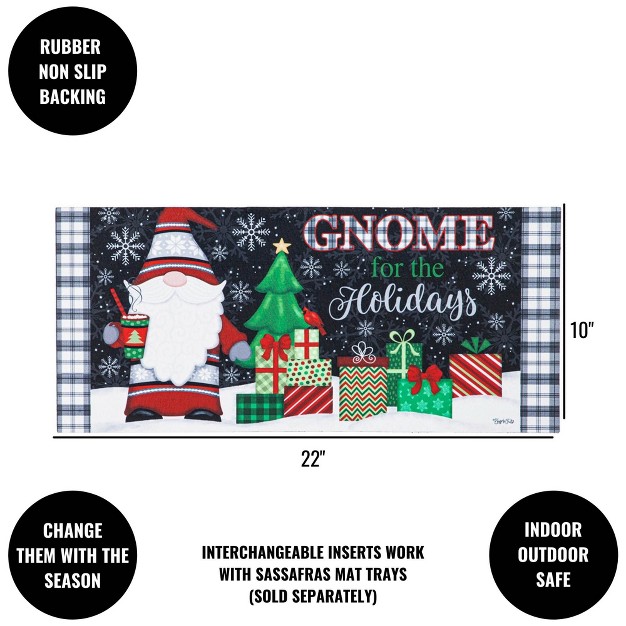 Christmas Gnome For The Holidays Mat 1 Mat Insert 25 Inches Sassafras Winter Tomte 431894 Rubber Multicolored