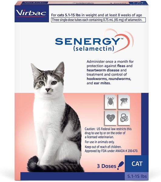 Senergy Topical Solution for Cats， 5.1-15 lbs， (Blue Box)