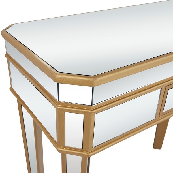 Gold Glass Glam Console Table - 32 x 15 x 31