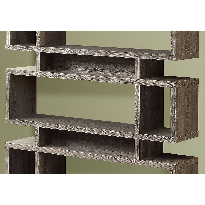 54.75 Taupe Brown Contemporary Rectangular Bookcase