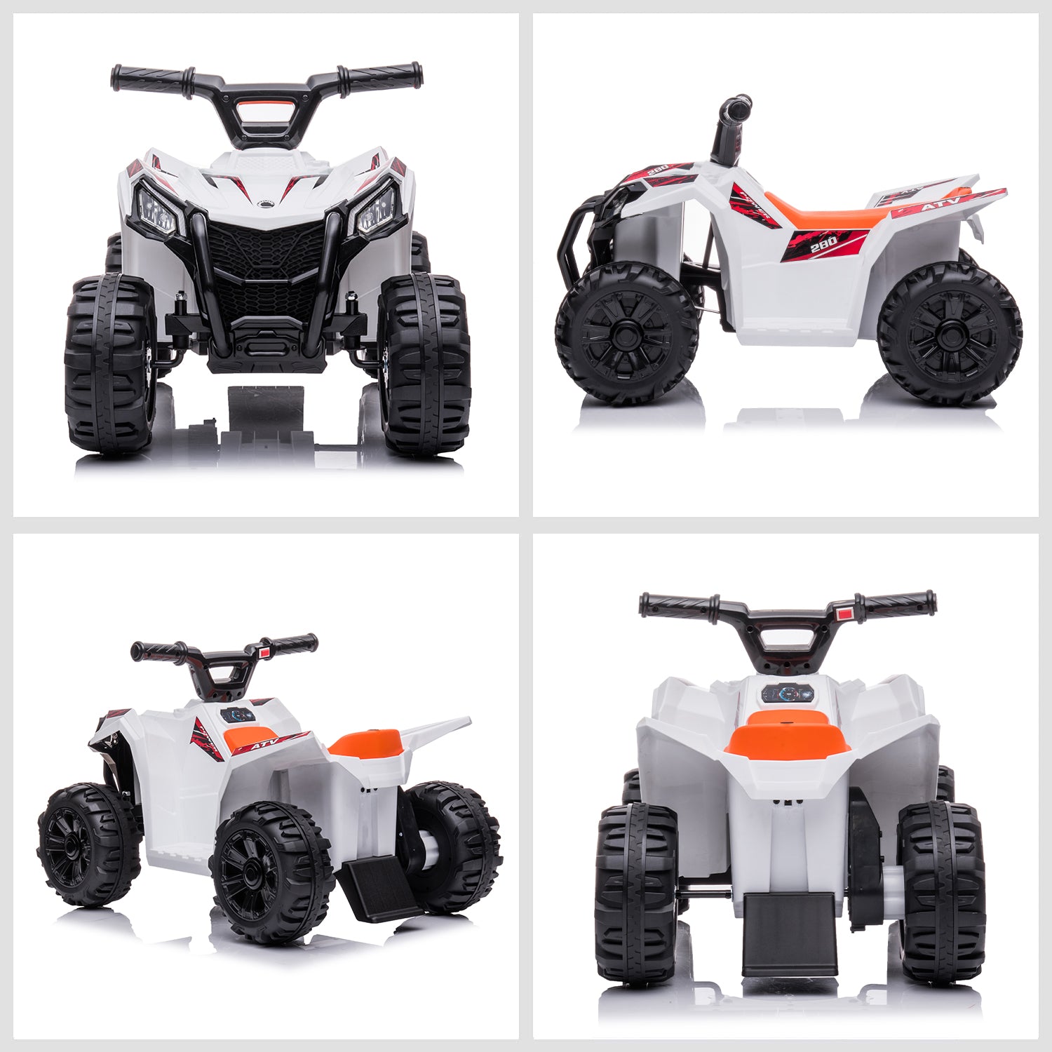 uhomepro 6V Kids Electric ATV 4 Wheels Ride On Cars Toy for Boys Girls, White