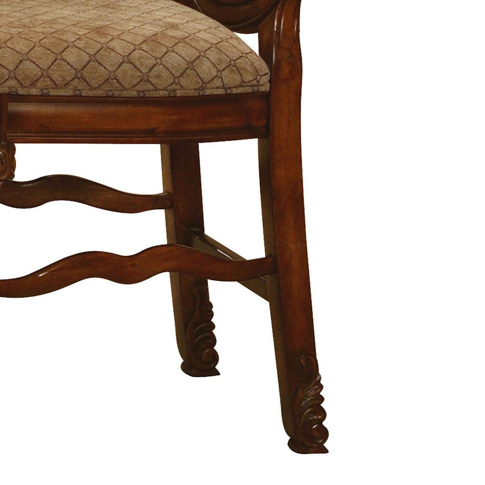 Chateau De Ville Counter Height Chair (Set 2) in Fabric   Cherry