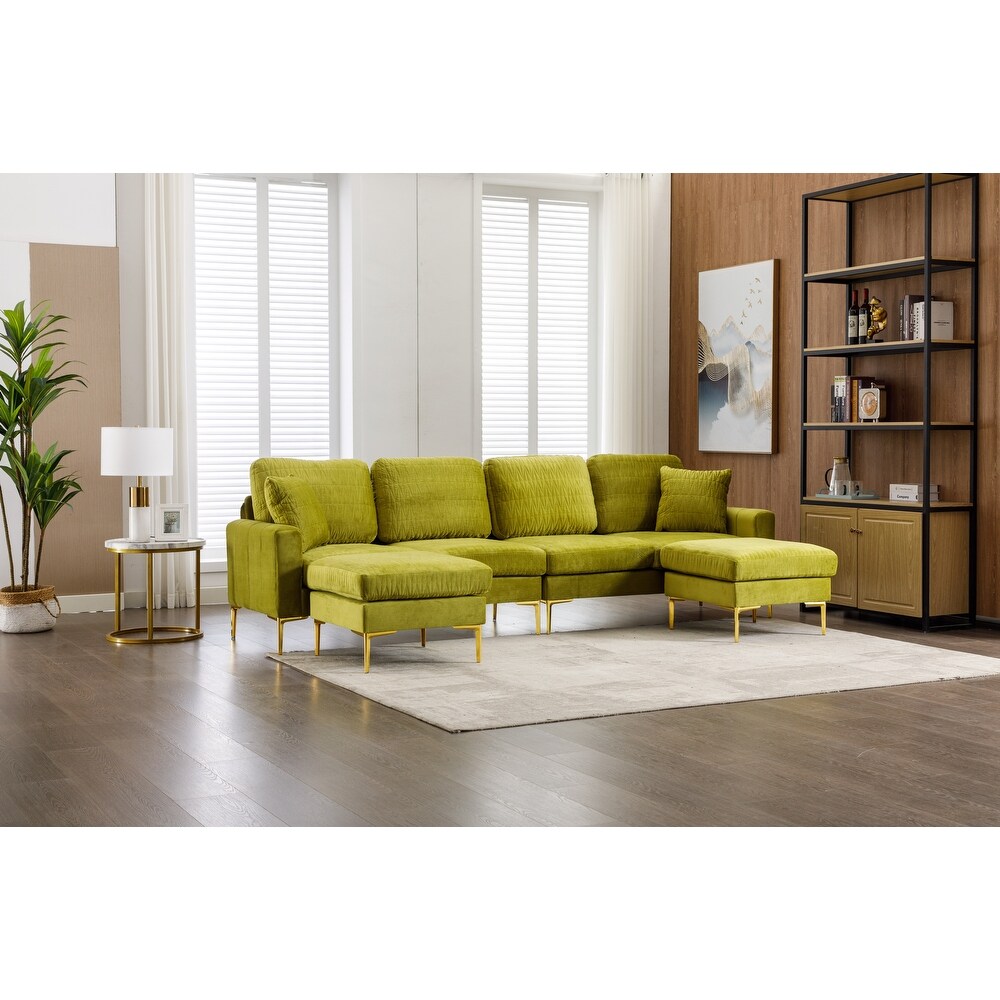 Modular Sectional sofa U Shaped Accent Sofa with Ottoman