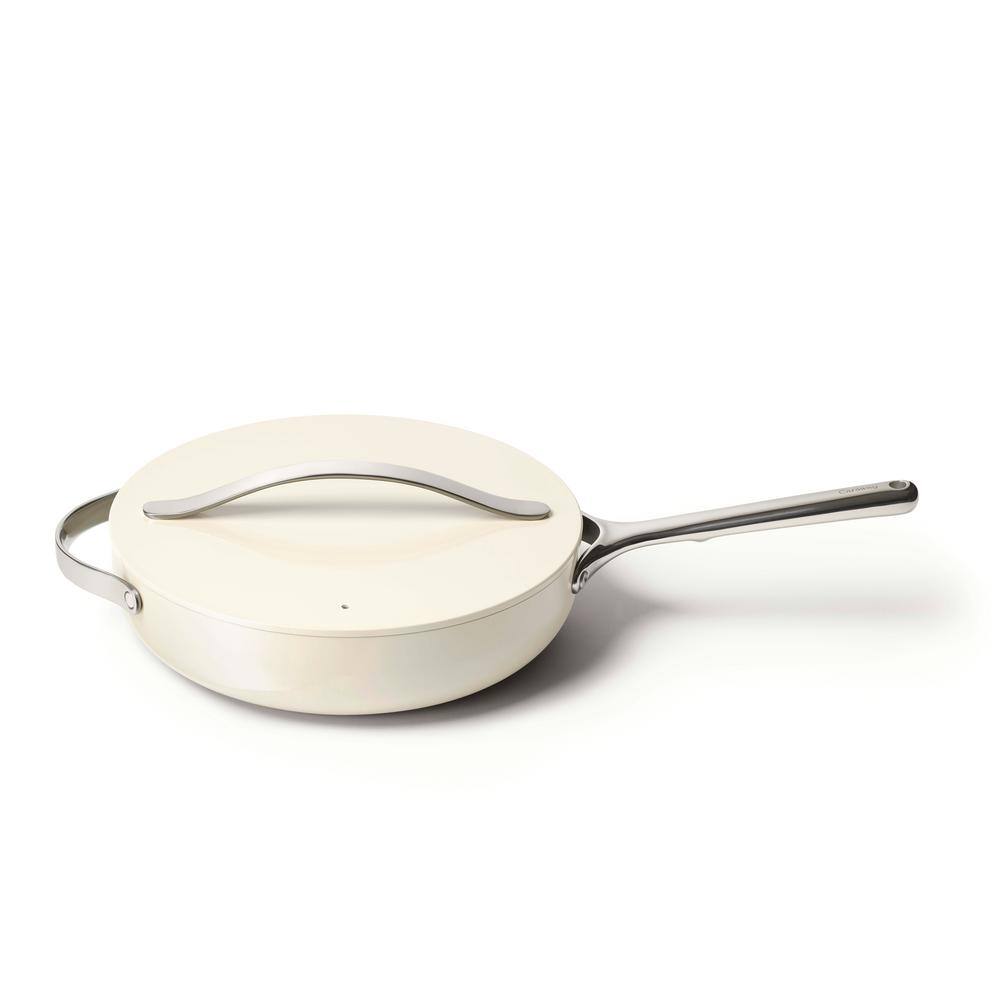 CARAWAY HOME 3 qt. Ceramic Nonstick Saute Pan in Cream CW-SUTP-CRM