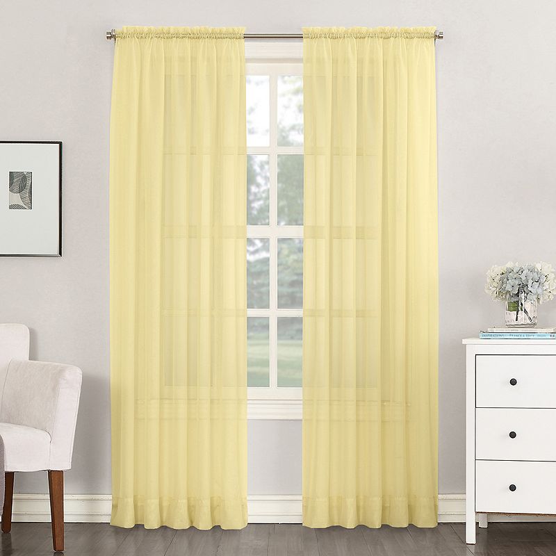 No. 918 Emily Solid Sheer Voile Rod Pocket Single Window Curtain Panel